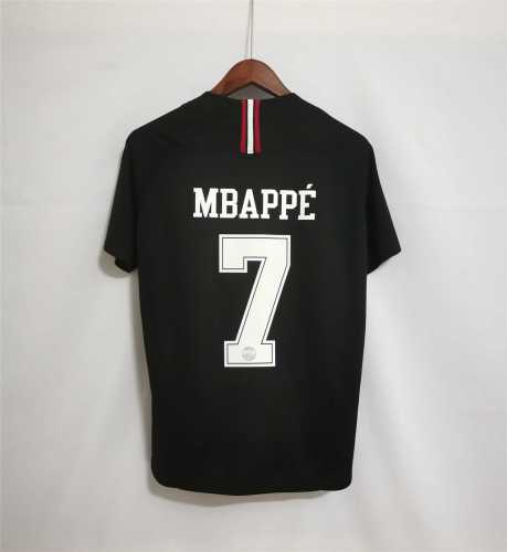 with UCL Patch Retro Jersey 2018-2019 MBAPPE 7 Jordan PSG Black Soccer Jersey Vintage Paris Football Shirt