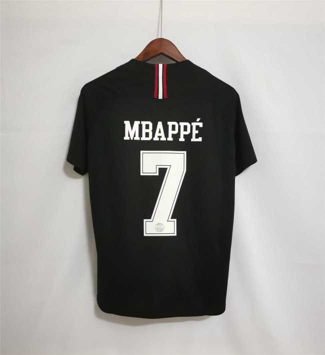 with UCL Patch Retro Jersey 2018-2019 MBAPPE 7 Jordan PSG Black Soccer Jersey Vintage Paris Football Shirt