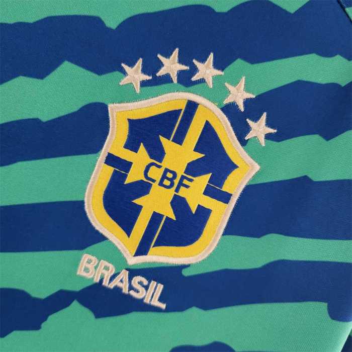 Fans Version 2022 Brazil Special Version Green Blue Soccer Jersey