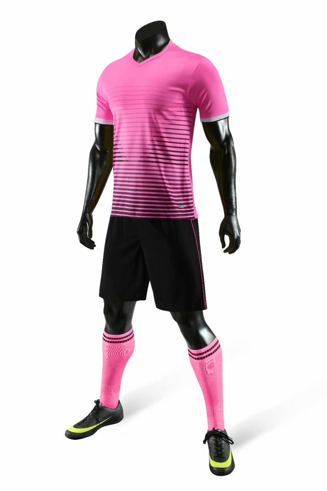 D8821 Pink Blank Soccer Training Jersey and Shorts