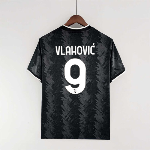 Retro Jersey 2022-2023 Juventus VLAHOVIC 9 Away Black Soccer Jersey