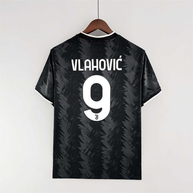 Retro Jersey 2022-2023 Juventus VLAHOVIC 9 Away Black Soccer Jersey
