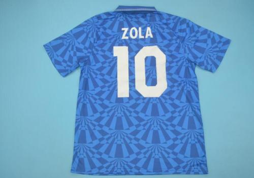 Retro Jersey 1991-1993 Calcio Napoli 10 ZOLA Home Soccer Jersey