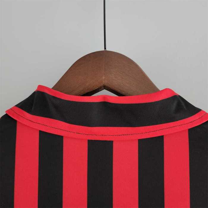 Retro Jersey Long Sleeve 1999-2000 Ac Milan Home Soccer Jersey Vintage Football Shirt