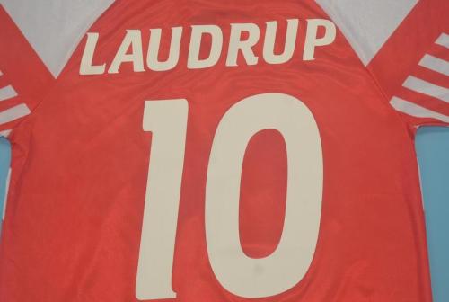 Retro Jersey 1992 Denmark 10 LAUDRUP Home Soccer Jersey