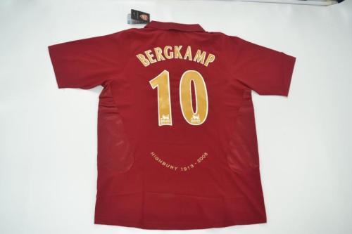 Retro Jersey 2005-2006 Arsenal #10 BERGKAMP Home Soccer Jersey