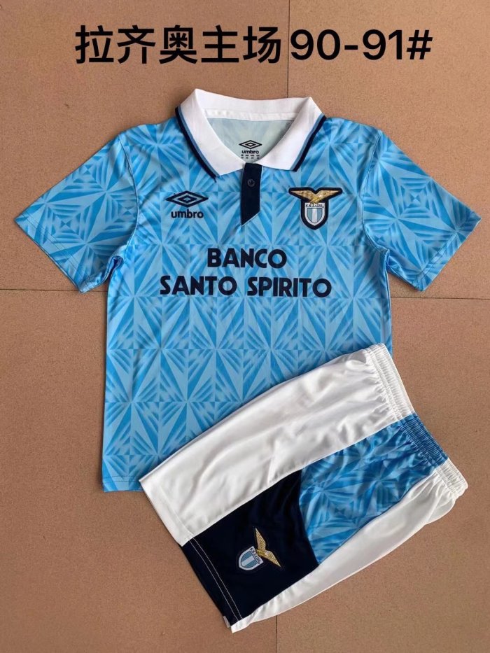 Retro Adult Uniform 1990-1991 Lazio Home Soccer Jersey Shorts