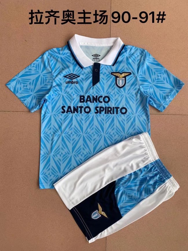 Retro Adult Uniform 1990-1991 Lazio Home Soccer Jersey Shorts