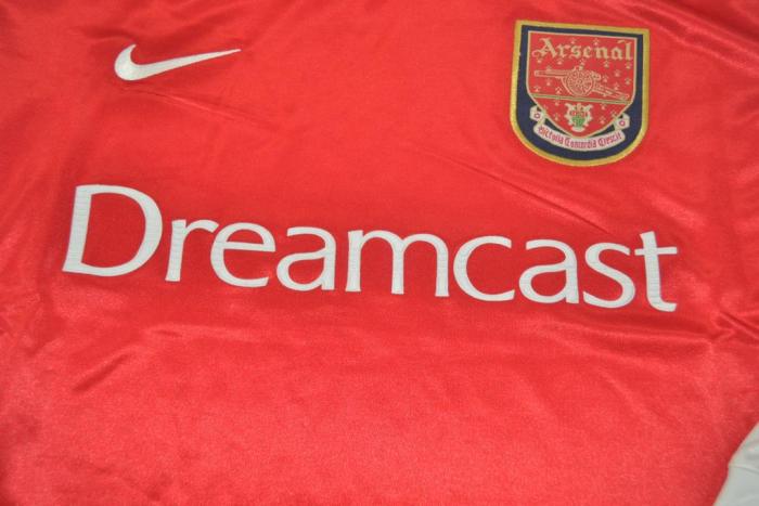 Long Sleeve Retro Jersey 2000-2002 Arsenal Home Soccer Jersey Vintage Football Shirt