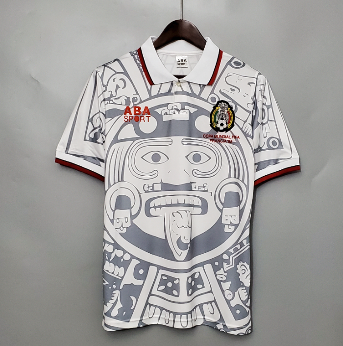 Retro Jersey 1998 Mexico Away White Soccer Jersey Vintage Football Shirt