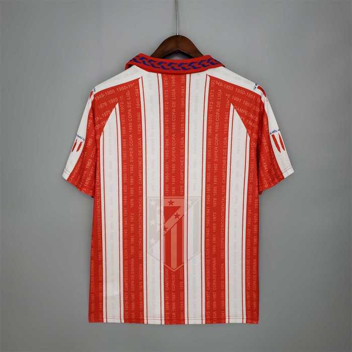 Retro Jersey 1995-1996 Atletico Madrid Home Soccer Jersey Vintage Football Shirt