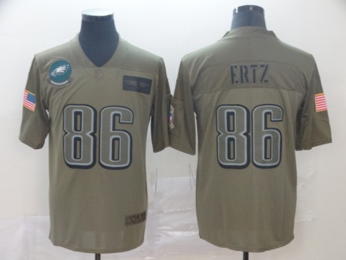 Philadelphia Eagles 86 Zach Ertz 2019 Olive Salute To Service Limited Jersey