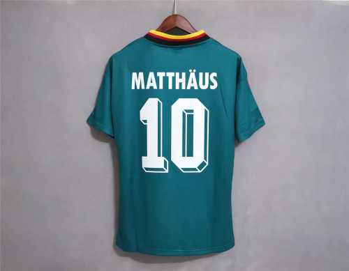 Retro Jersey 1994 Germany MATTHAUS 10 Away Green Soccer Jersey