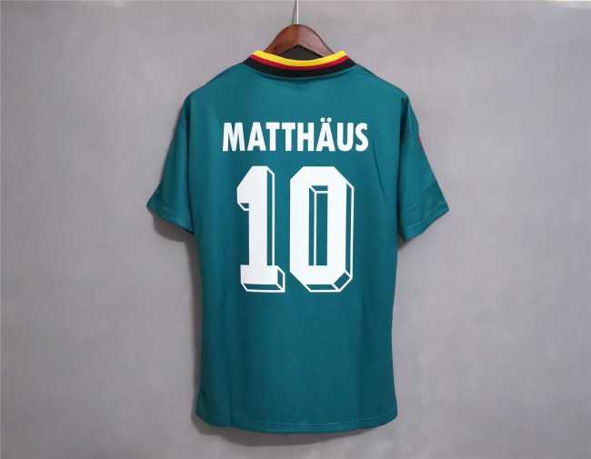 Retro Jersey 1994 Germany MATTHAUS 10 Away Green Soccer Jersey