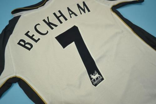 Retro Jersey Manchester United 7 BECKHAM 100th Anniversary White/Gold Reversible Soccer Jersey