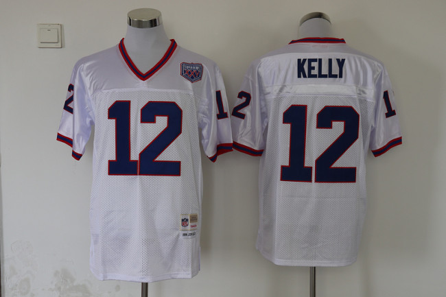 Retro Jersey Buffalo Bills 12 KELLY White NFL Jersey