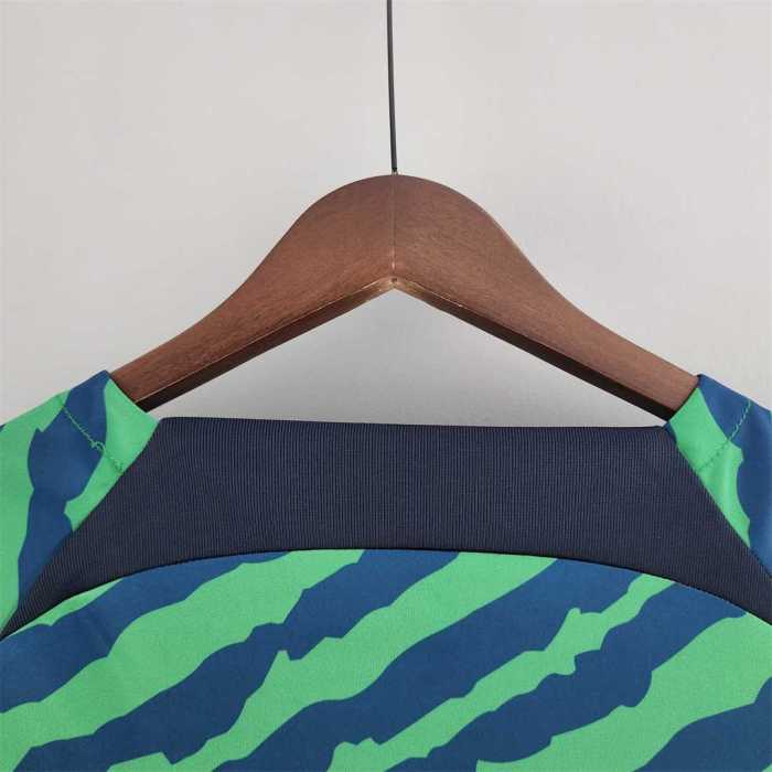 Fans Version 2022 Brazil Special Version Green Blue Soccer Jersey