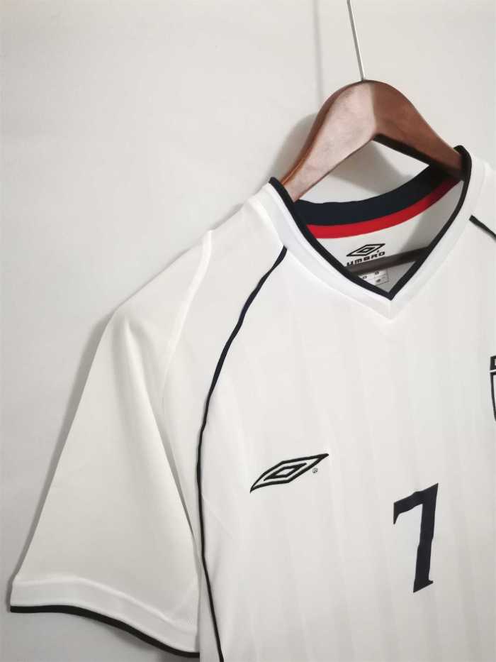Retro Jersey 2002 England BECKHAM 7 Home Vintage Soccer Jersey