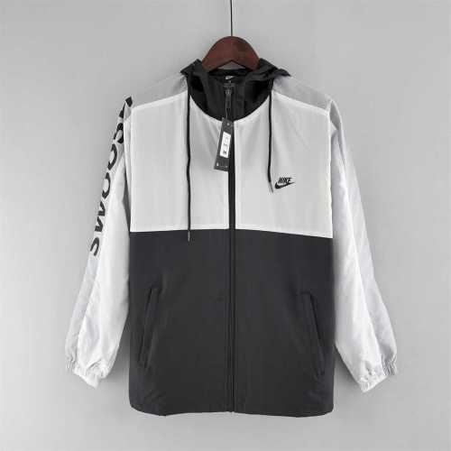 Nk White/Black Soccer Windbreaker Jacket