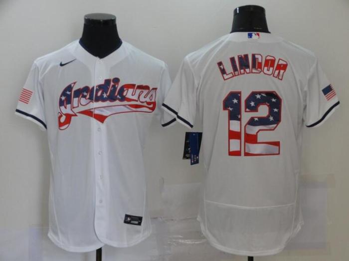 St. Louis Cardinals 12 LINDOR White USA Flag Flexbase Jersey