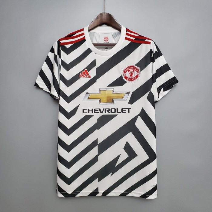 Retro Jersey 2020-2021 Manchester United Third Black/White Soccer Jersey Vintage Football Shirt