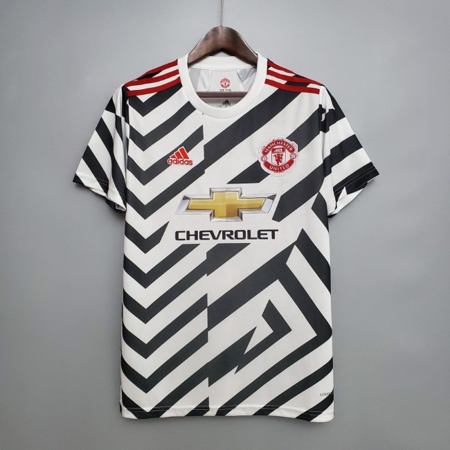 Retro Jersey 2020-2021 Manchester United Third Black/White Soccer Jersey Vintage Football Shirt