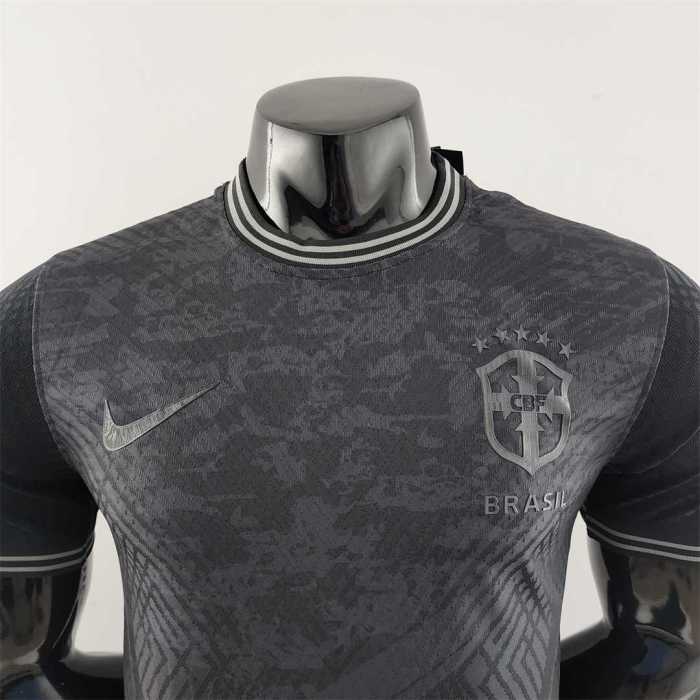 Player Version 2022 Brazil all black Soccer Jersey