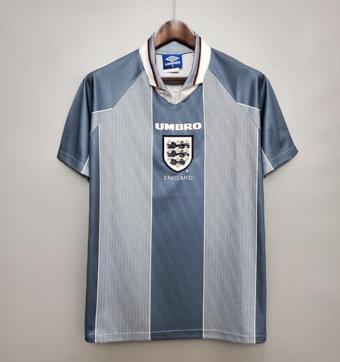 Retro Jersey 1996 England Away Grey Soccer Jersey