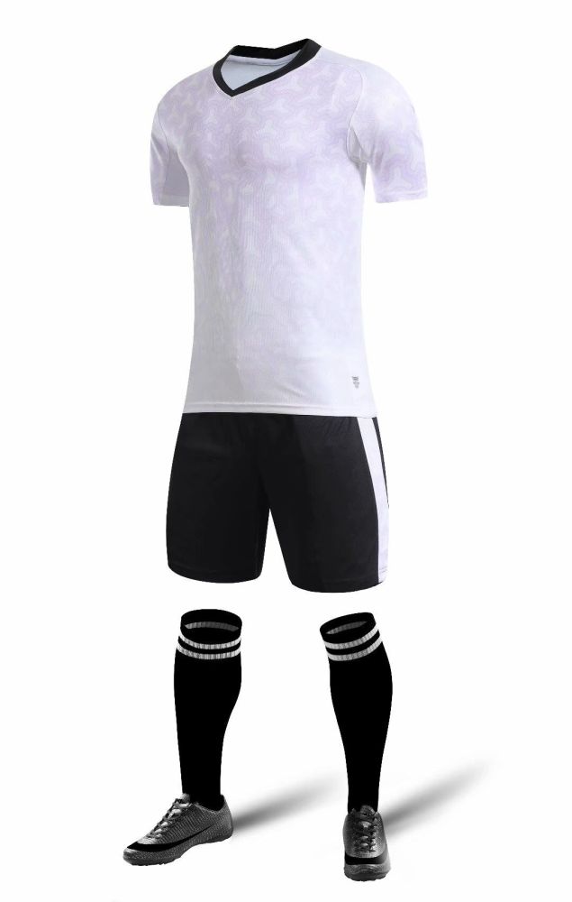 YL9201 White Blank Soccer Training Suit Adult Uniform Youth Kids Set Jersey and Shorts