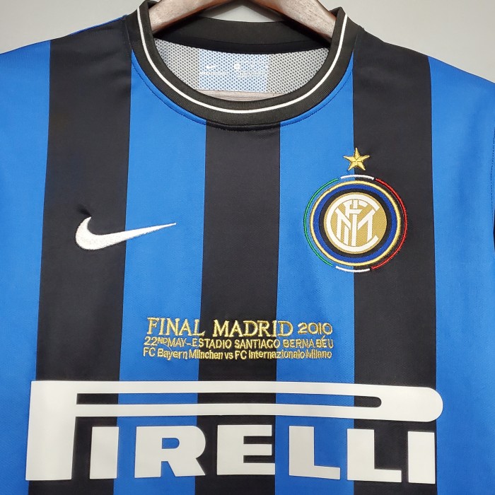 with Front Lettering Retro Jersey 2009-2010 Inter Milan Home UCL Final Home Soccer Jersey