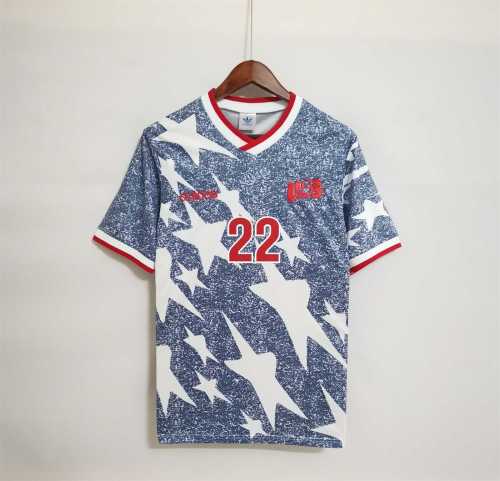 Retro Jersey 1994 USA LALAS 22 Away Vintage Soccer Jersey