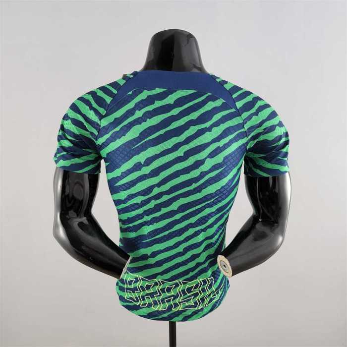 Player Version 2022 Brazil Green Blue Special Edition Soccer Jesey