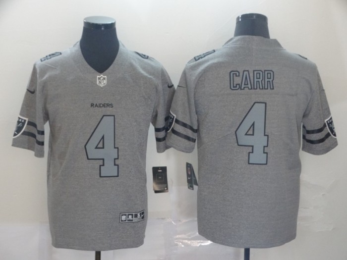 Oakland Raiders 4 CARR 2019 Gray Gridiron Gray Vapor Untouchable Limited Jersey