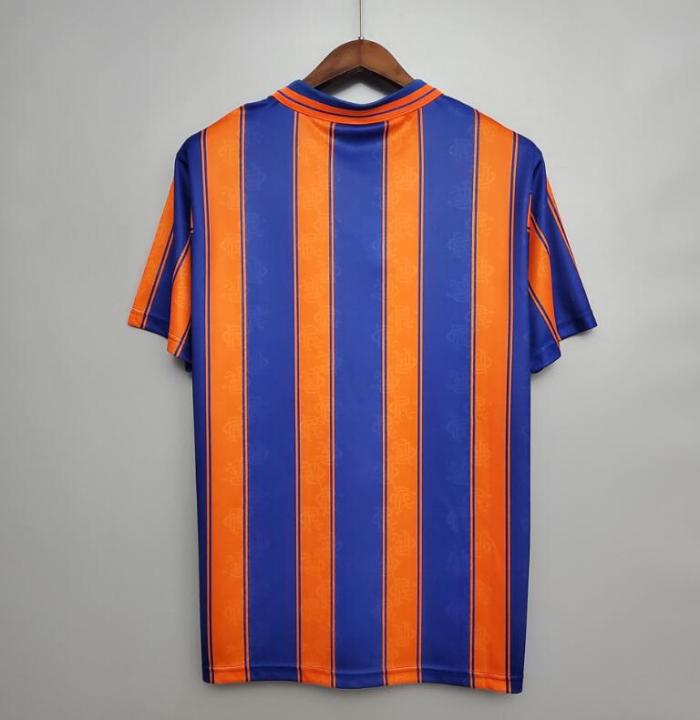 Retro Jersey 1993-1994 Rangers Away Blue/Orange Soccer Jersey