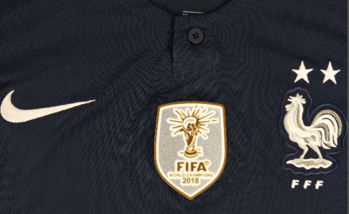 with 2 Stars+Golden FIFA Patch Retro Jersey 2018 France Home Soccer Jersey Vintage Football Shirt