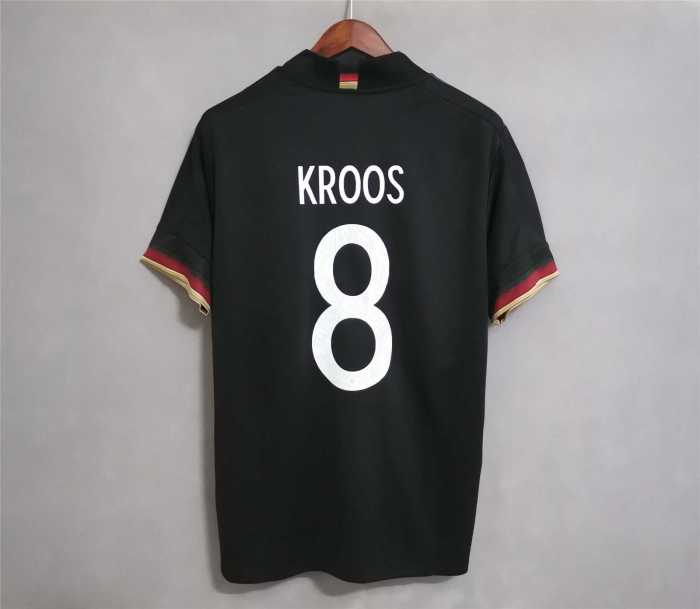 Retro Jersey Euro 2020 Germany KROOS 8 Away Black Soccer Jersey
