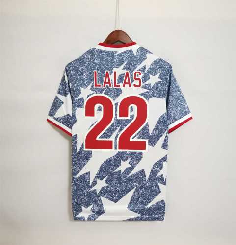 Retro Jersey 1994 USA LALAS 22 Away Vintage Soccer Jersey