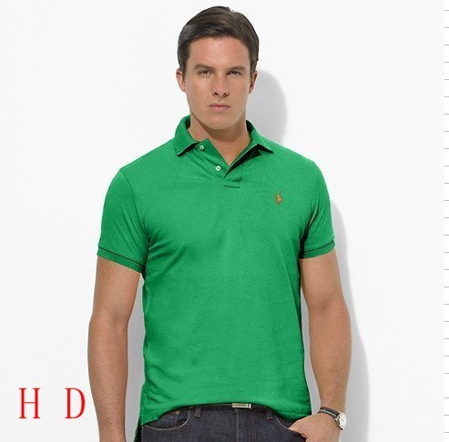 8821 Green Ralph Polo with Orange Small Logo