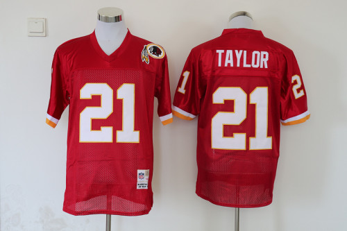 Retro Jersey Washington Redskins 21 TAYLOR Red NFL Jersey