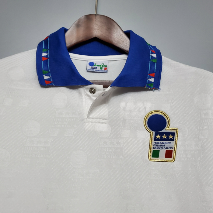 Retro Jersey 1994 Italy Away White Soccer Jersey Vintage Football Shirt