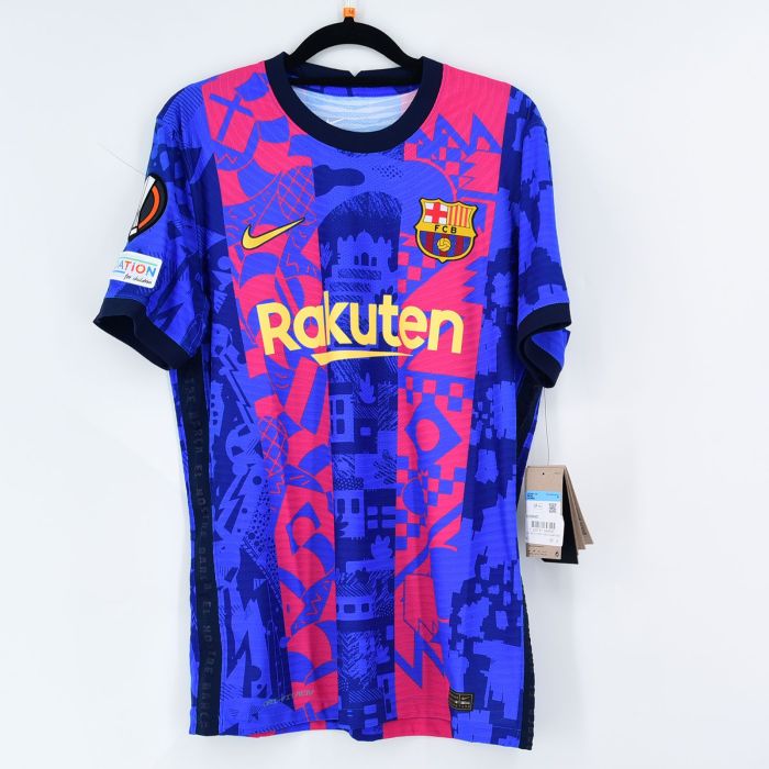 with Europa League Patch Retro Jersey 2021-2022 Barcelona Third Away Soccer Jersey