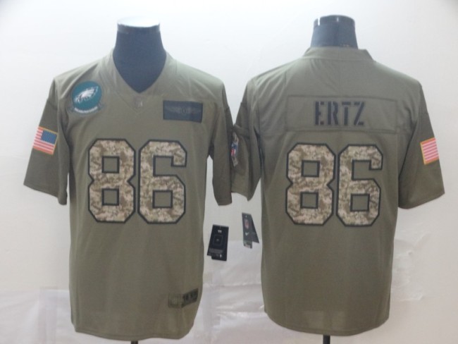 Philadelphia Eagles 86 Zach Ertz 2019 Olive Camo Salute to Service Limited Jersey
