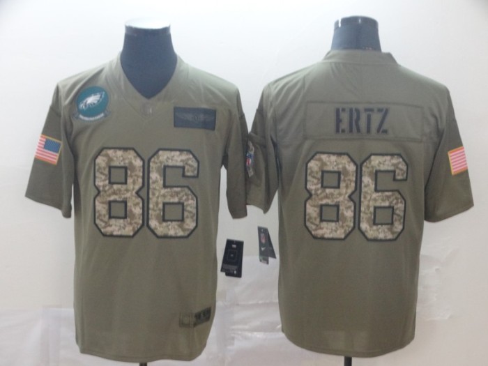 Philadelphia Eagles 86 Zach Ertz 2019 Olive Camo Salute to Service Limited Jersey