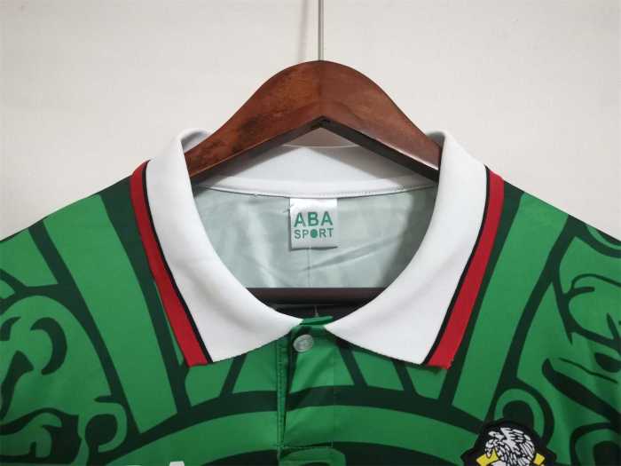Long sleeves Retro Jersey 1998 Mexico Home Green Soccer Jersey