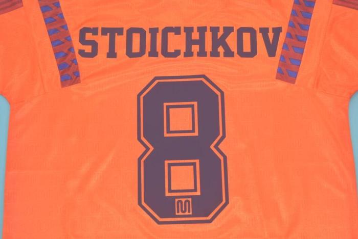 Retro Jersey 1992 Barcelona 8 STOICHKOV Away Orange UCL Final Soccer Jersey