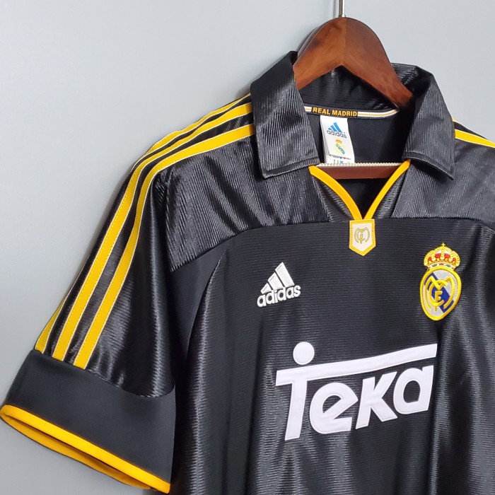 Retro Jersey 1999-2000 Real Madrid Away Black Soccer Jersey Vintage Football Shirt