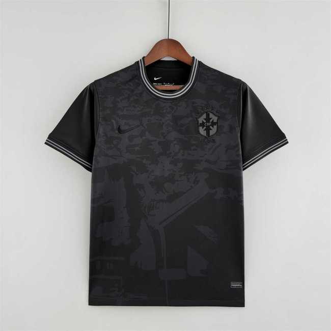 Fans Version 2022 Brazil All Black Soccer Jersey