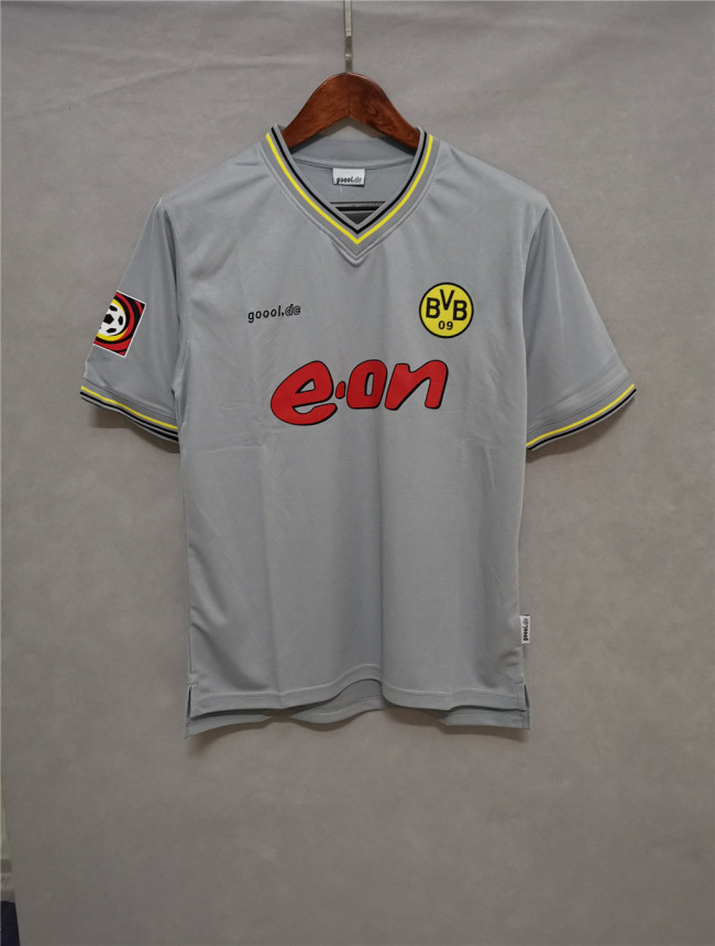 Retro Jersey Borussia Dortmund 2000 Away Grey Soccer Jersey Vintage BVB Football Shirt
