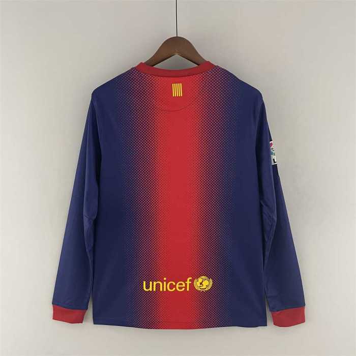 Retro Shirt Long Sleeve 2012-2013 Barcelona Home Soccer Jersey