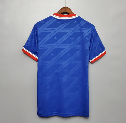Retro Jersey 1986-1988 Manchester United Third Away Blue Soccer Jersey Vintage Football Shirt